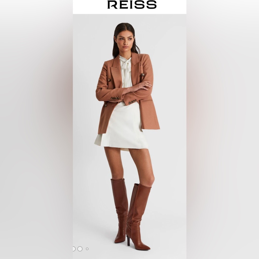 New! Reiss Caitlin Leather Knee High Boots in Tan Sz 40 US 9.5 $540